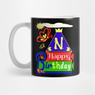Happy Birthday Alphabet Letter (( N )) You are the best today Mug